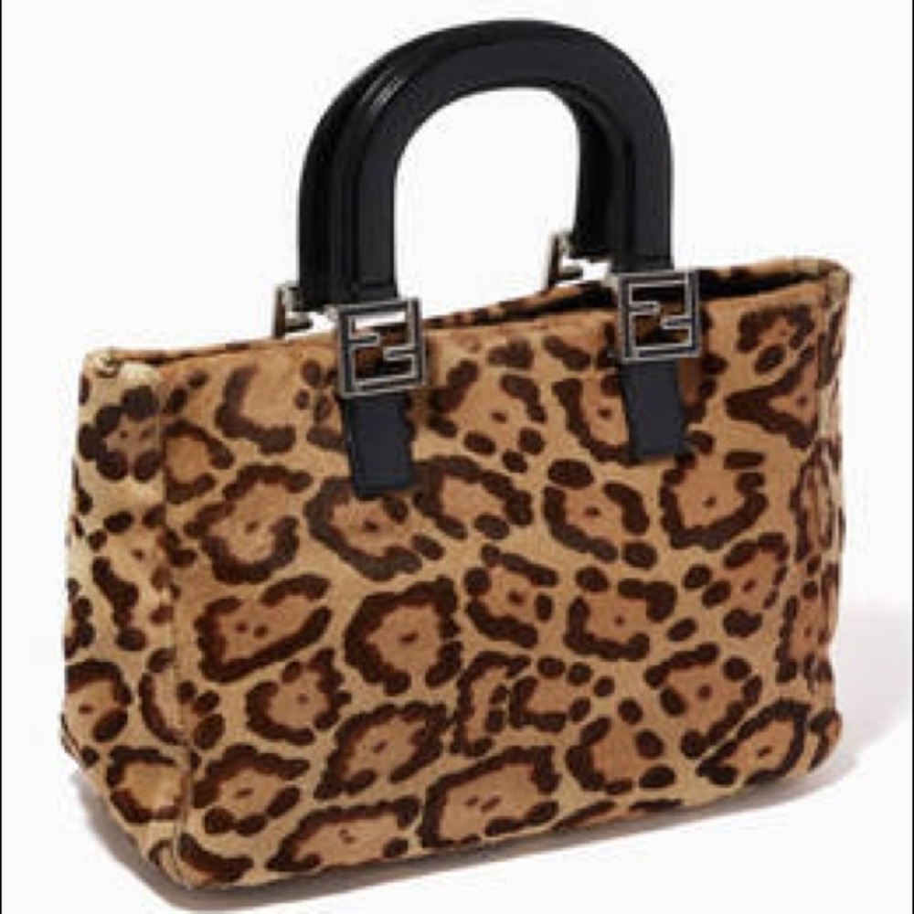 Vintage Fendi Mamma Tote Bag in Leopard Calf Fur
